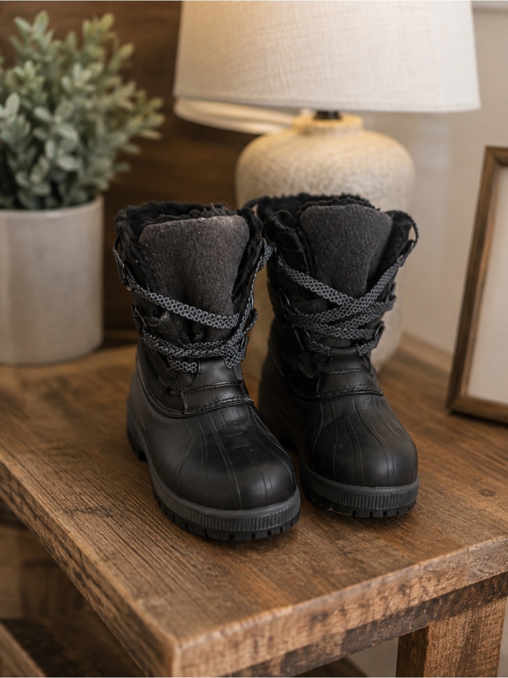 Sporto Black Women's Winter Lace-Up Boots